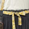 Ceinture fantaisie marguerite jaune en tissu artisanal, accessoire de mode