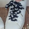 lacets fantaisie bleu fleur coton