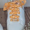 lacets fantaisie jaune fleuri converse blanches