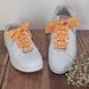 lacets fantaisie jaune fleuri converse blanches