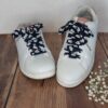 lacets fantaisie bleu fleur coton