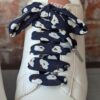 lacets fantaisie bleu fleur coton