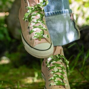 lacets en tissus vert rose charms pierre