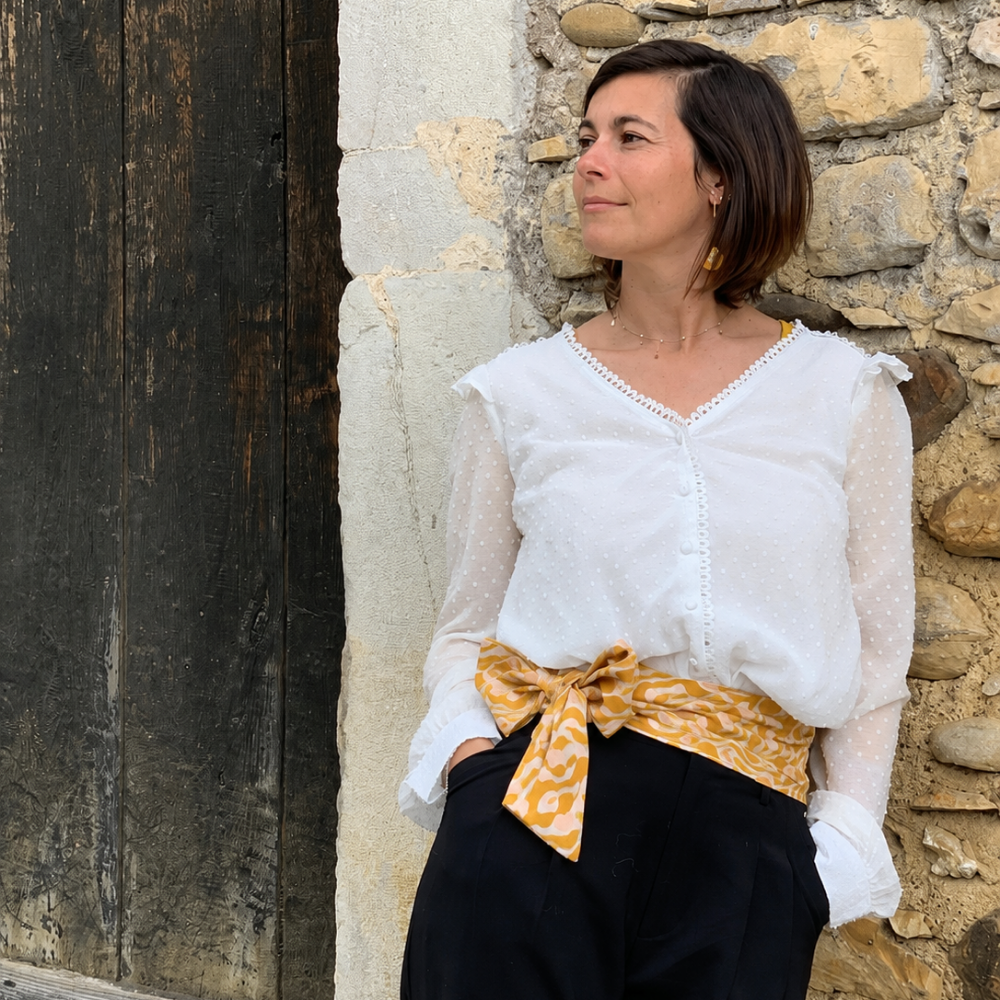 Ruban à nouer ceinture jaune