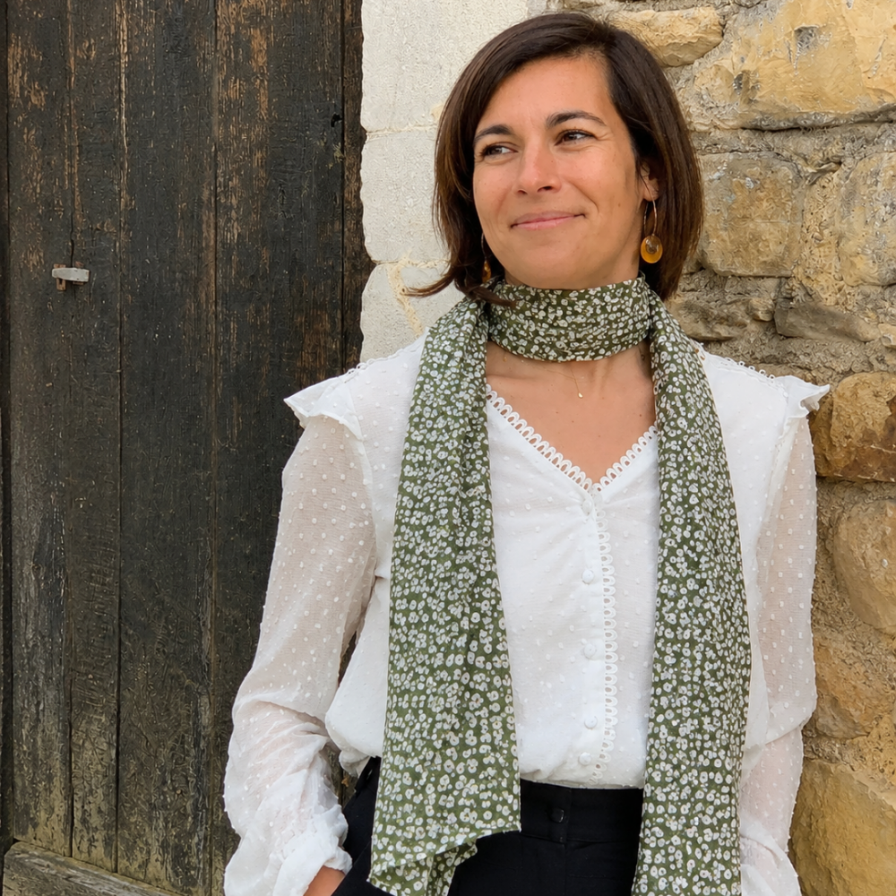 Ruban à nouer foulard vert